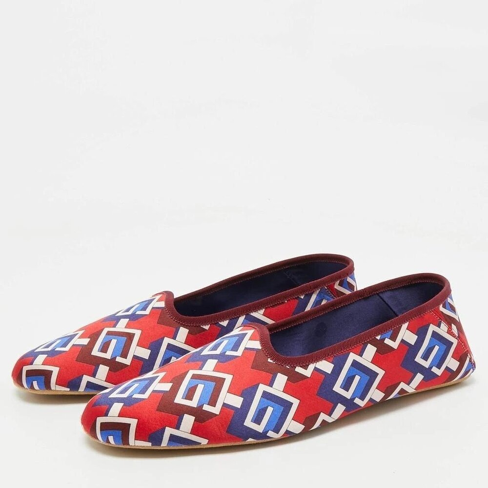 Mens Gucci Red Satin Voyage Geometric G Slippers Sz: UK 11 / EU 45 / US 11.5 NIB